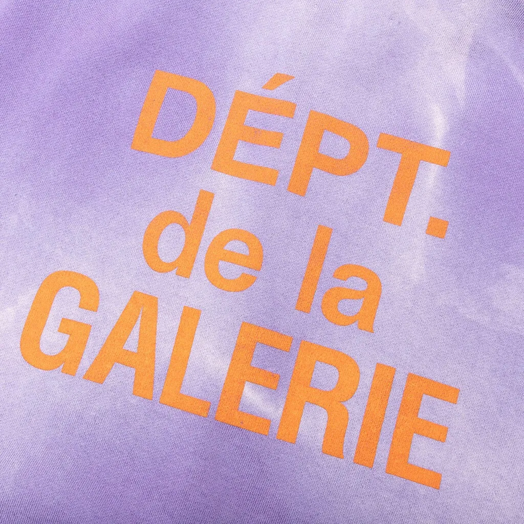 The same style as the owner GALLERY DEPT. FRENCH ZIP HOODIE water corrugated French zipper hole hoodie, sun washed purple, washed purple S-XL, ready-to-wear dyeing, hand-stitched and heavy-weighted, faded, super-heavy washing, hand-hanging holes, bone edges turned white, molded and customized with G LOGO zipper